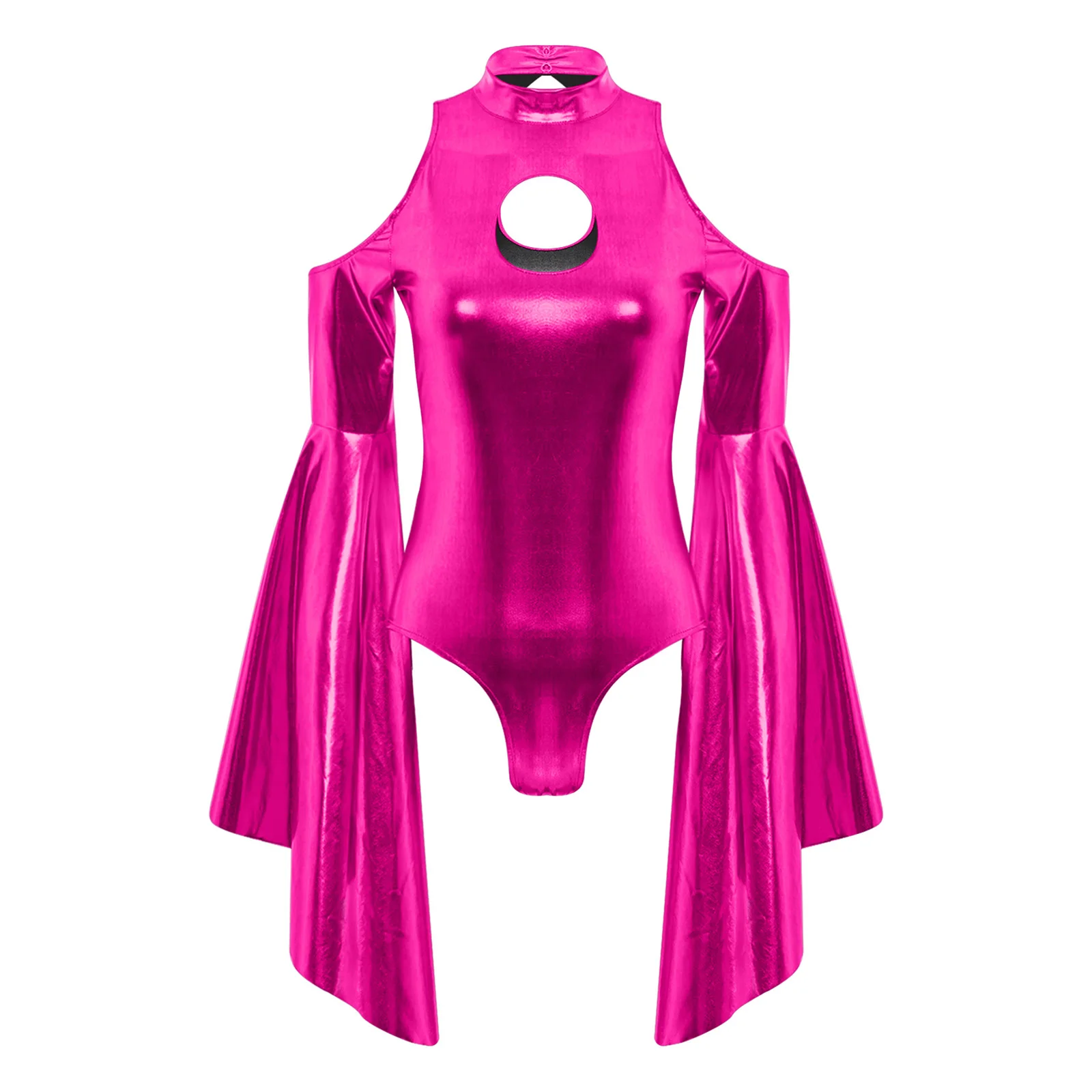 أنيقة المرأة المبالغة متوهج كم ملابس رقص الجمباز القطب المعدني الرقص الجاز الفالس ديسكو أزياء مسرحية الرقص #3