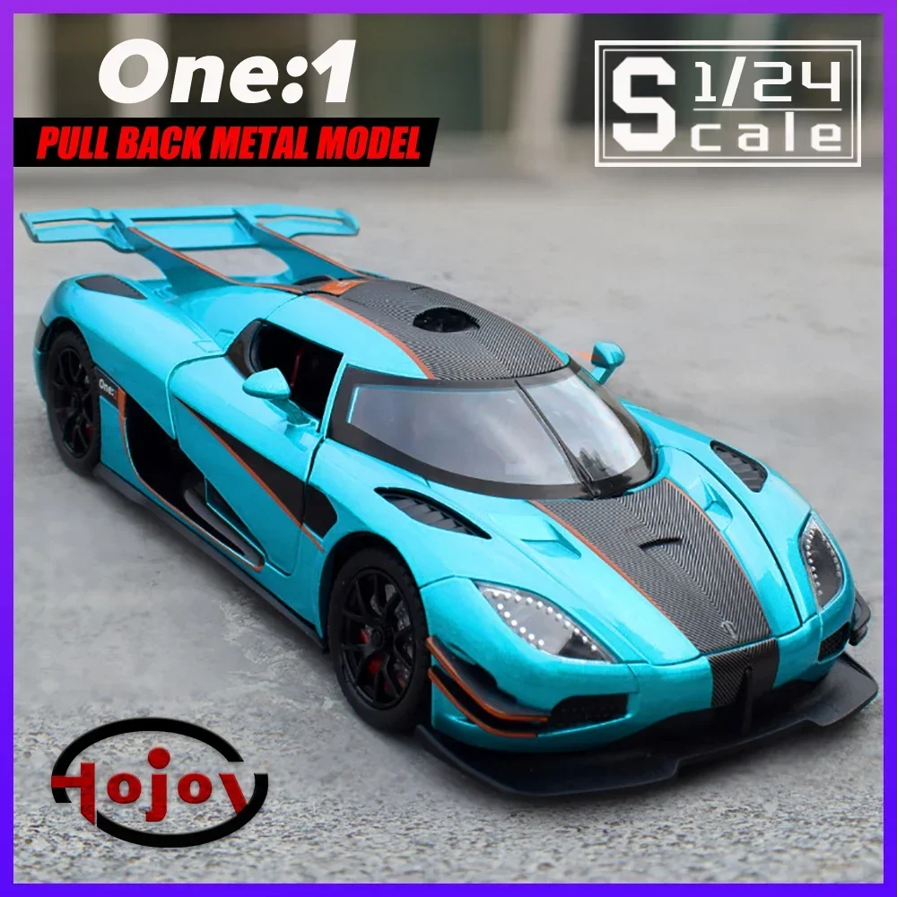 

Металлические автомобили, игрушки, масштаб 1/24, Koenigsegg One:1, модель автомобиля из сплава под давлением для мальчиков, детские игрушечные автомобили, звук и фотография