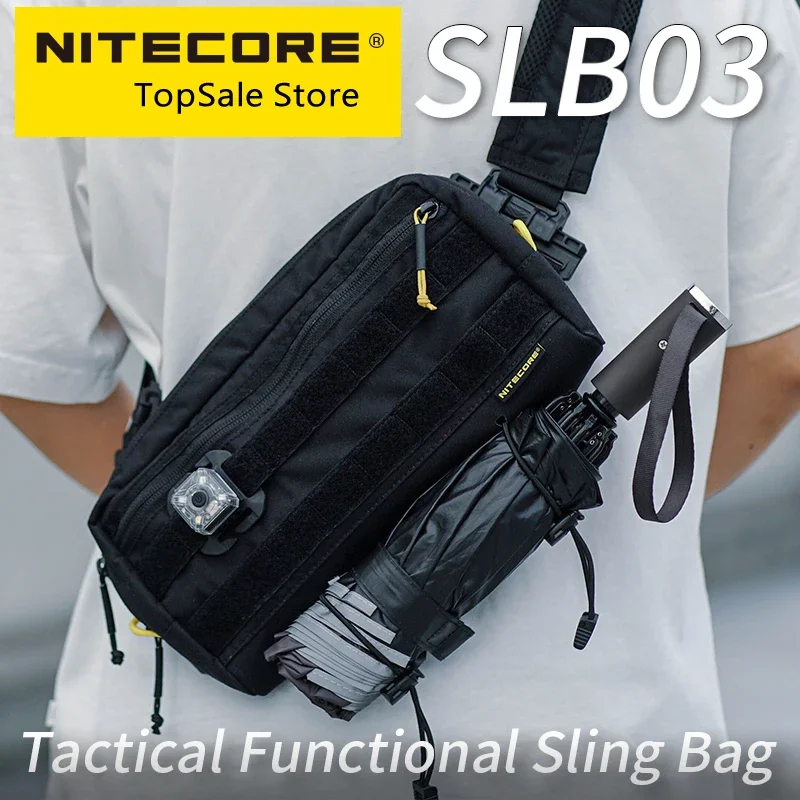 SALE NITECORE SLB03 Commuter Sling Bag 500D Nylon Casual MultiPurpose Tactical Function Crossbody Men EDC Molle System Waist