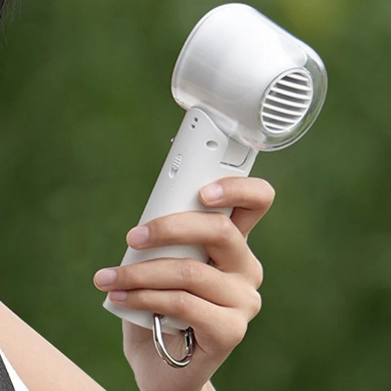 

Тихий портативный ручной вентилятор, перезаряжаемый 5-скоростной мини-высокоскоростной охлаждающий вентилятор со шнурком для путешествий, дома, пляжа, серый/белый