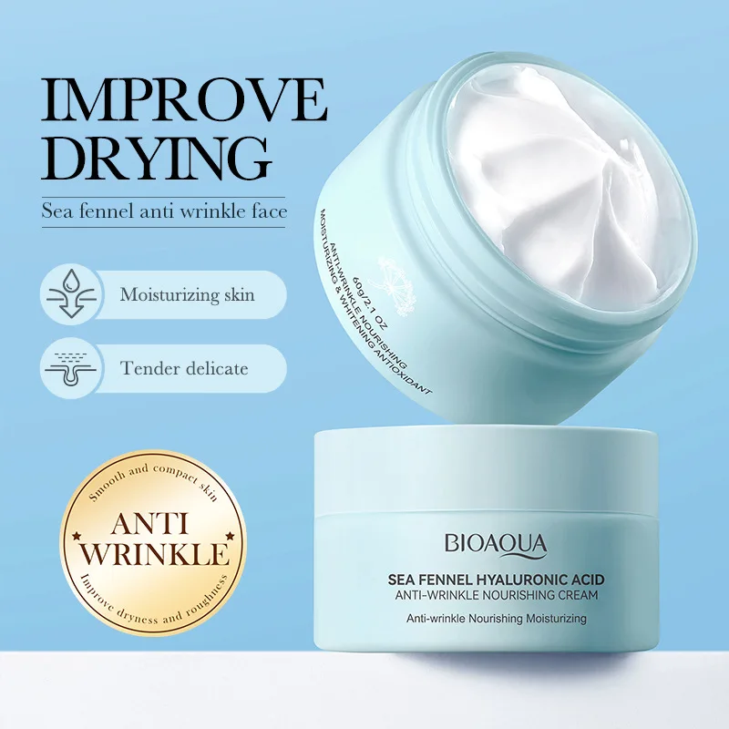 

BIOAOUA Морской фенхель с гиалуроновой кислотой, питательный крем для лица против морщин, эссенция для ухода за лицом, серия