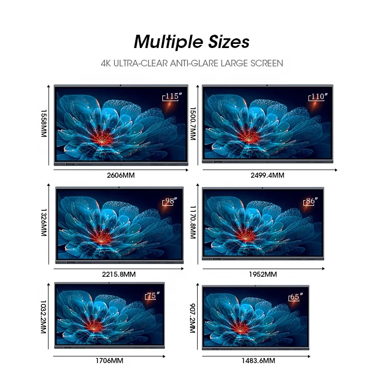 IFP115 Series 4K Smart Board - 98/86/75 Inch Interactive Display (AI Camera, Zoom Function, Bluetooth & Google EDLA Certified)
