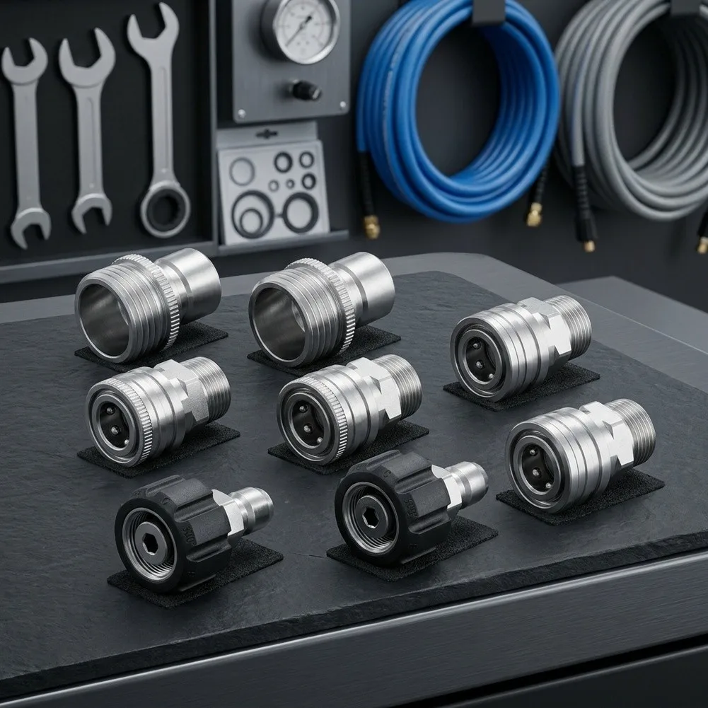 8pcs-for-m22-quick-disconnect-kit-for-pressure-washers-stainless-steel-connectors-supporting-high-pressure-hose-and-pump