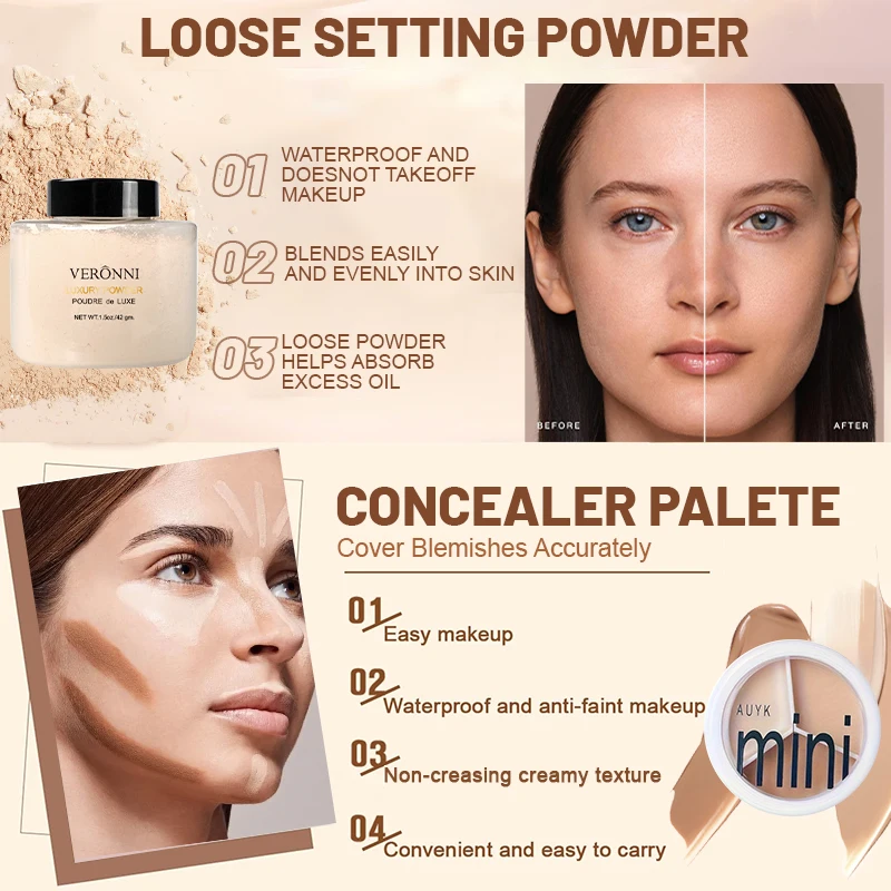 Kit de maquillaje todo en uno, regalo con paleta de sombra de ojos, lápiz labial, rubor, delineador de ojos, caja de regalo de cosméticos para cumpleaños, juegos de maquillaje de Navidad