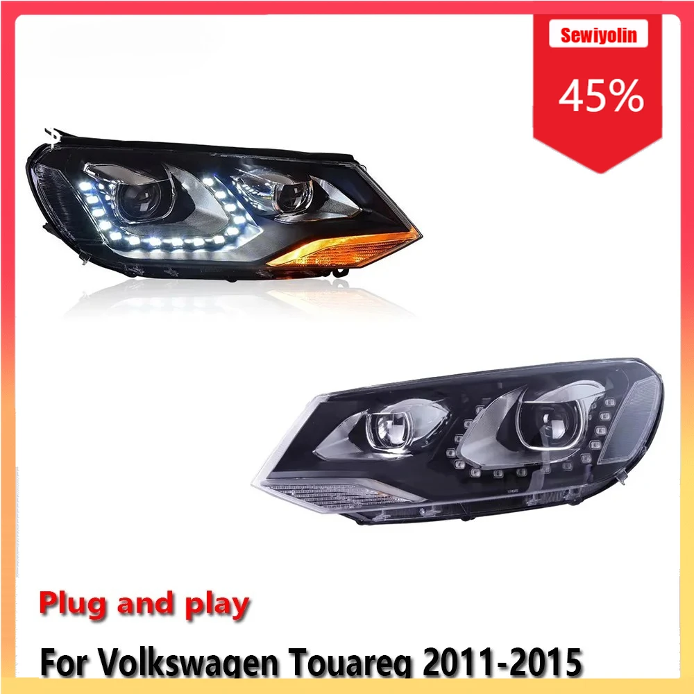 

Car LED Headlight Automobile Parts For Volkswagen Touareg 2011-2018 Fog DRL Brake Turn Signal Lamp Plug and Play