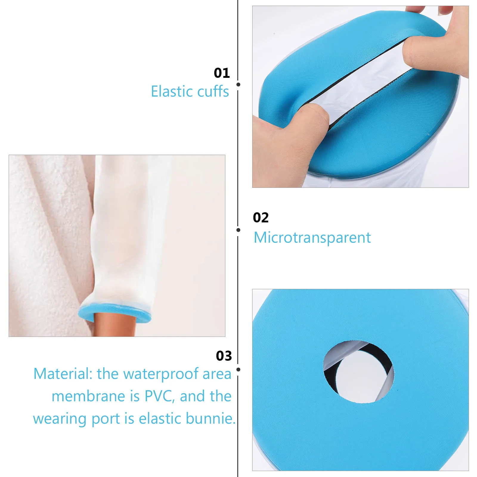 

Waterproof Arm Sleeve Shower Cover Upper Arm Blue Child Size Reusable Cast Protector Elbow Injury Safety Dry Clean Home Hospital
