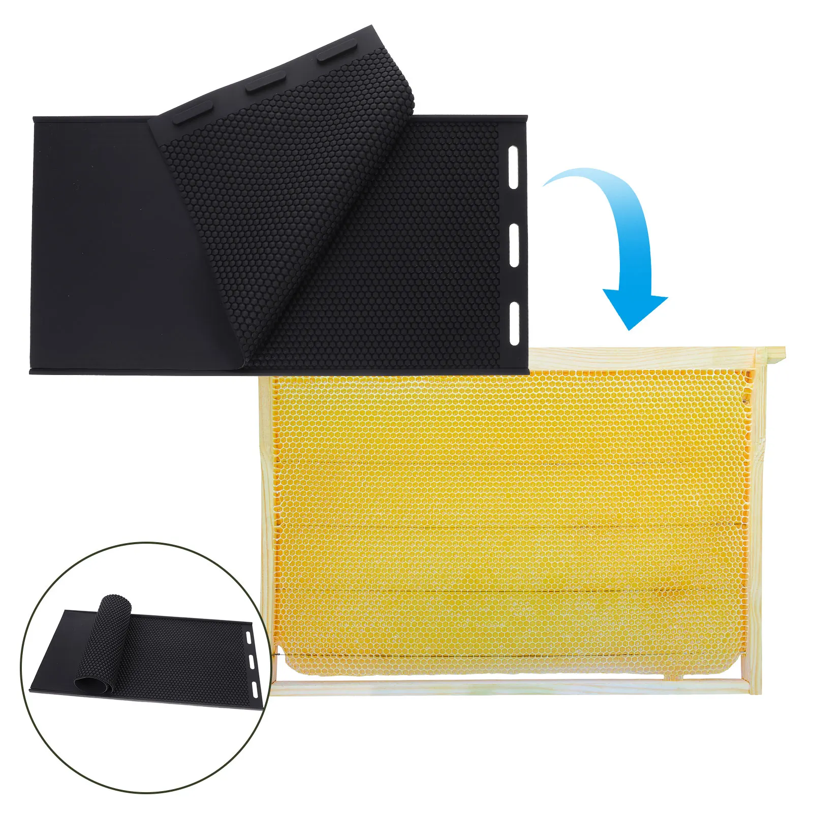 

Honeycomb Beeswax Sheet Silicone Mold DIY Decor Press Embosser Lightweight Portable Durable Handmade Molds Beekeeping Tools Wax