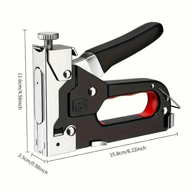 

Ручной пистолет для гвоздей 4 в 1, строительный степлер, сверхмощный для деревообработки, переплет, бытовой DIY с 800 скобами, набор инструментов