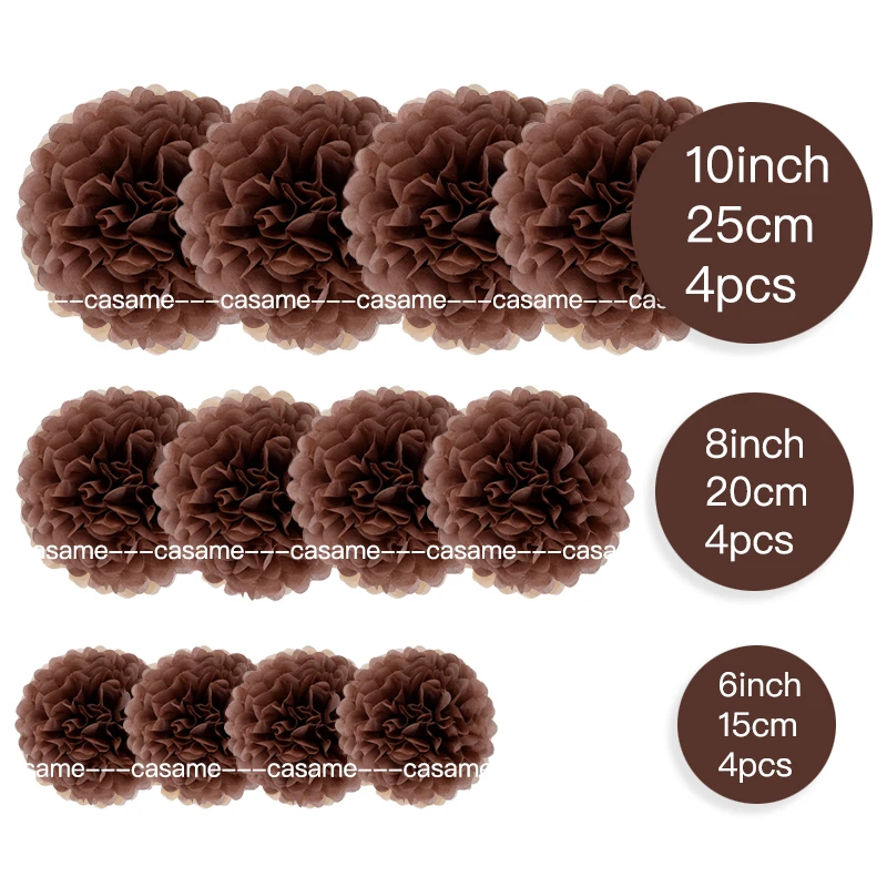 12-teiliges Pom-Pom-Set aus weißem und hellgrünem Papier – handgefertigte Weizenstrohblumen, geeignet für Hochzeit, Party, Wanddekoration