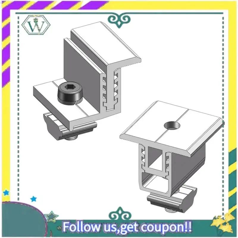 NEW 10PCS Solar Panel Mounting Bracket Kit Adjustable 30/35/40Mm Fixing Clamp Solar Panel Mount Bracket