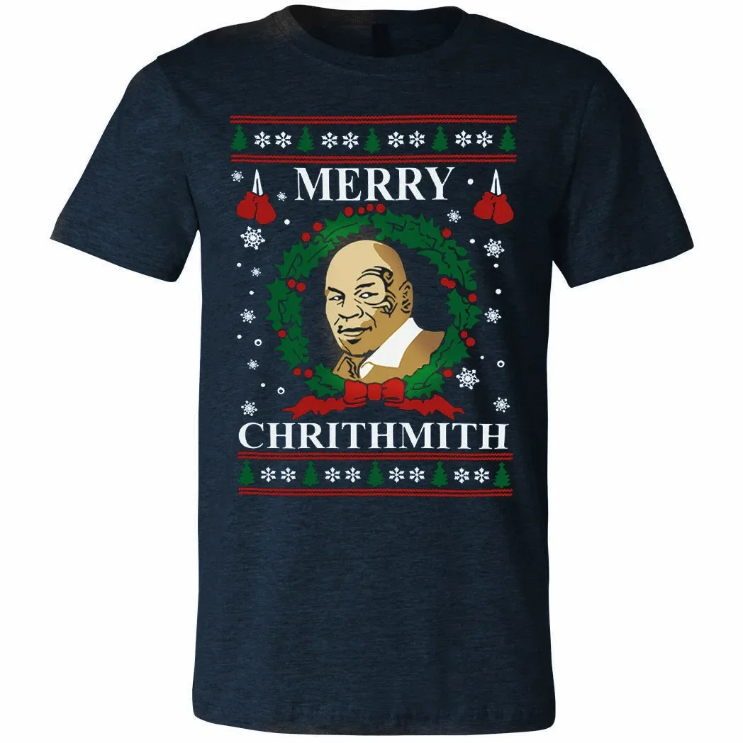Merry Chrithmith Ugly Christmas T Shirt Funny Mike Tyson Parody Cotton Short Sleeve O-Neck Unisex T Shirt New S-3XL