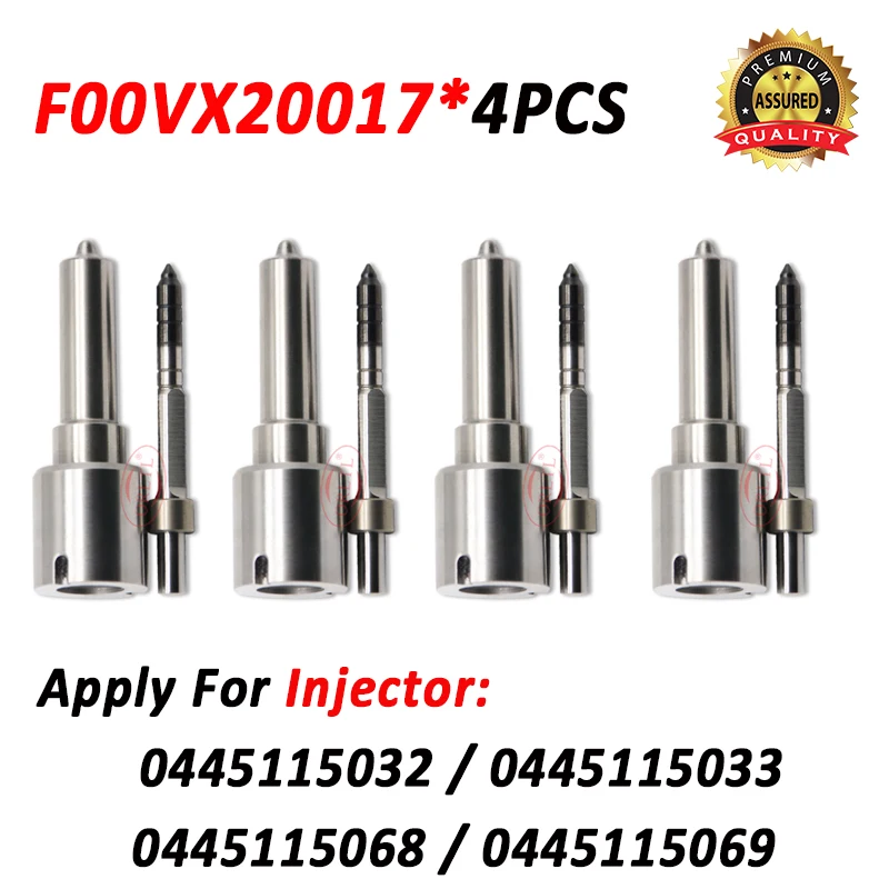 4pcs New F00VX20017 Piezo Injector Nozzle FOOVX20017 For 0445115032/0445115033/0445115068/0445115069/0445115073/0445115074