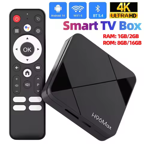 Android 14 Smart TV Box BT5.4 4K HD Set Top Box 1GB/2GB 8GB/16GB RK3518 Quad Core Support WIFI Voice Remote Control Media Player