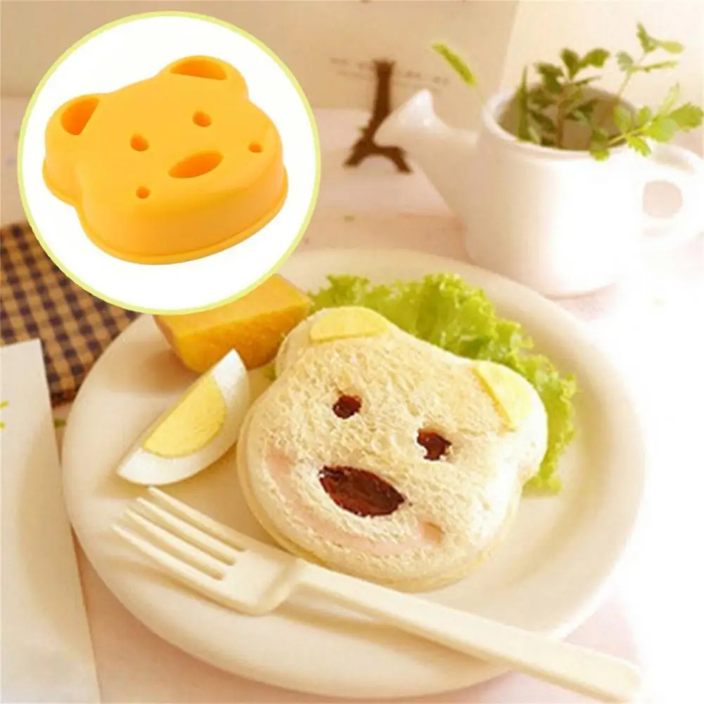 9.2*9*3cm Bear Head Shape Bread Rice Mold DIY Bread Cutter Teddy Bear Sandwich Mold Bento Baking Pastry Tools Gadget For Kitchen