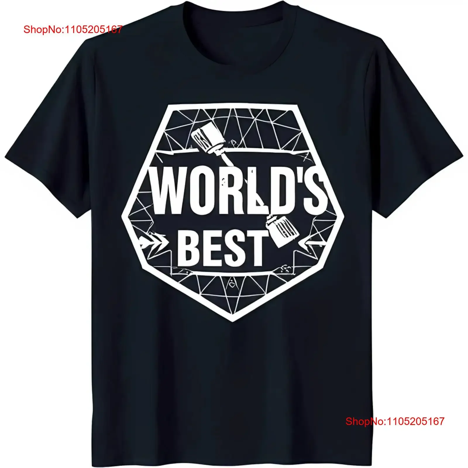 Black T Shirt with Geometric Octagon 'WORLD'S BEST' Cleaning Service vintage Washed graphic Versatile Stylish Soft homme Unisex