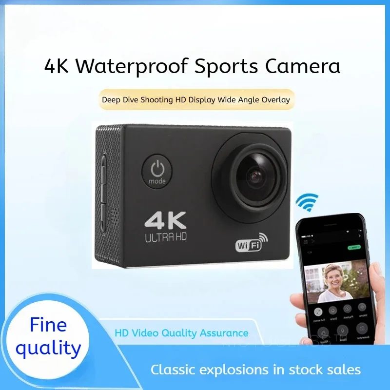 Mini 4K Action Camera Waterproof Sports Camera with WiFi Ultra HD Portable DV for Adventure Travel and Vlogging