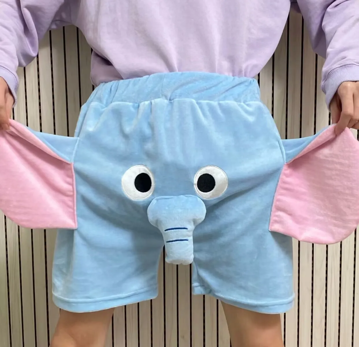 Grappige nachtkleding elastische band kleine olifant pluisjes mannen vrouwen losse korte pyjamabroek voor koppels slaap bodem boxers ondergoed