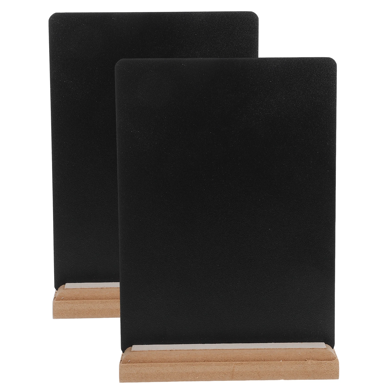 2pcs Mini Double Sided Wooden Base Tabletop Chalkboard Sign Small Menu Boards Easel Stand Compact Multifunctional
