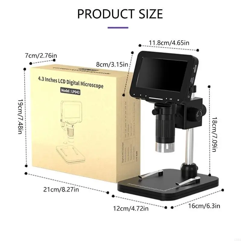 Microscope numérique numérique 4xba 4,3 pouces