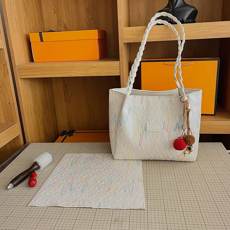DIY Material Kit for Women Ethnic Shoulder Bag Large Capacity Versatile Tote Bag Fashion Portable Commuter Bag For Daily Use