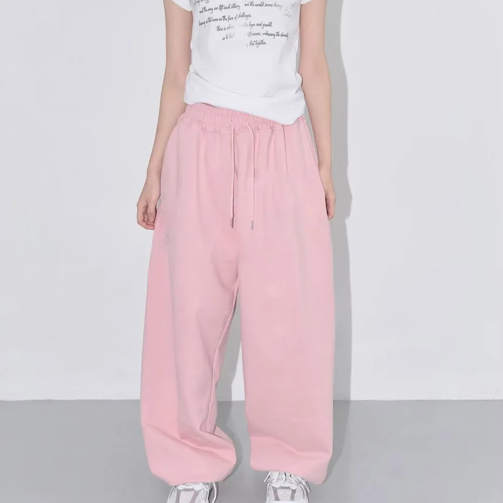 Fashion Cargo Trousers Women Casual Loose Fit Summer Streetwear Drawstring Style Hip Hop Joggers Sporty Comfort Bottoms