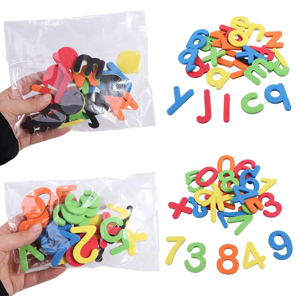 24pcs Soft EVA Magnetic Letter Sticker Washable Magnetic Alphabet Letters Magnetic Letter Refrigerator Sticker EVA Foam Letter