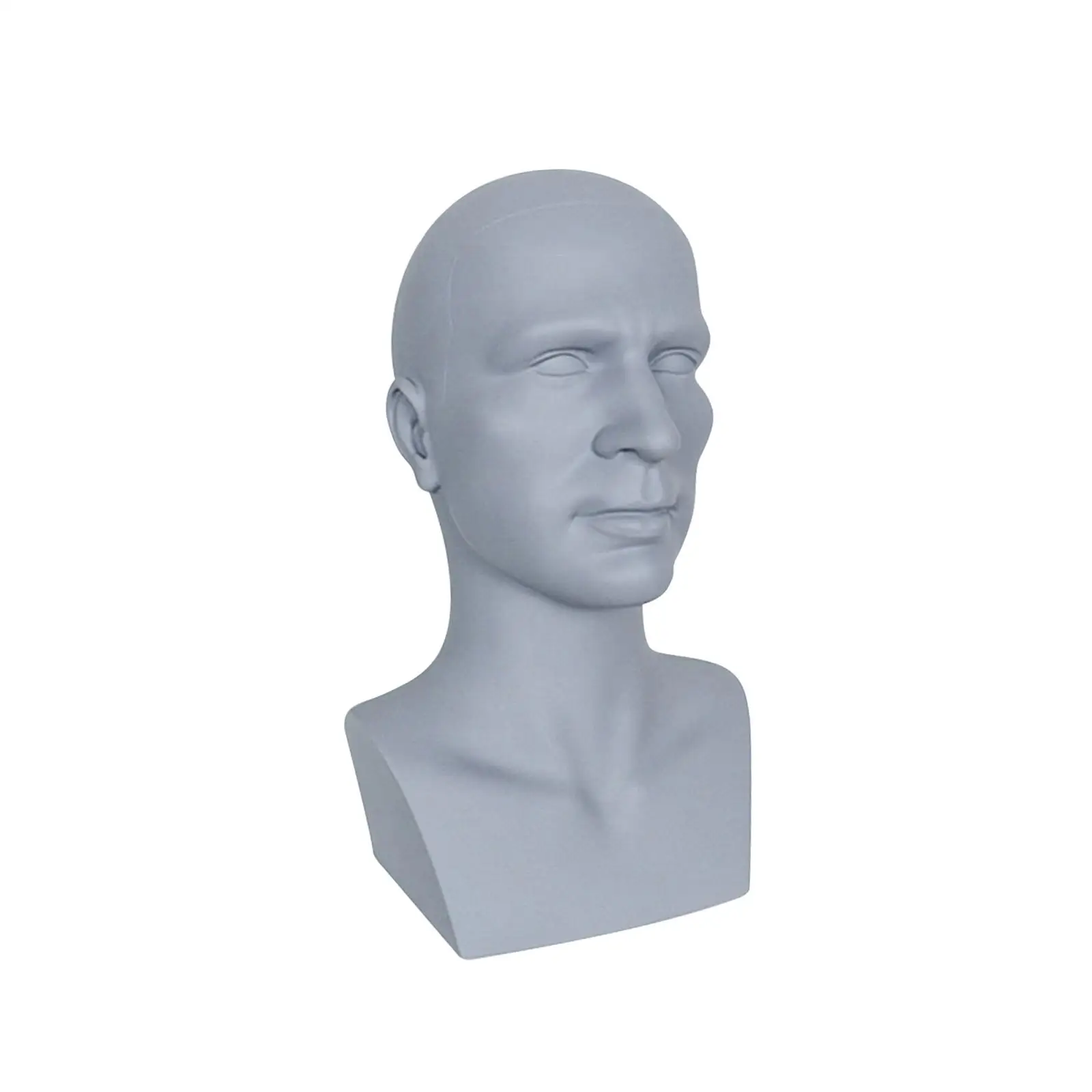 Mannequin Male Head Display Stand Styling Training Head Accessories 21.6inch Head Circumference for Game Console 15inch Tall