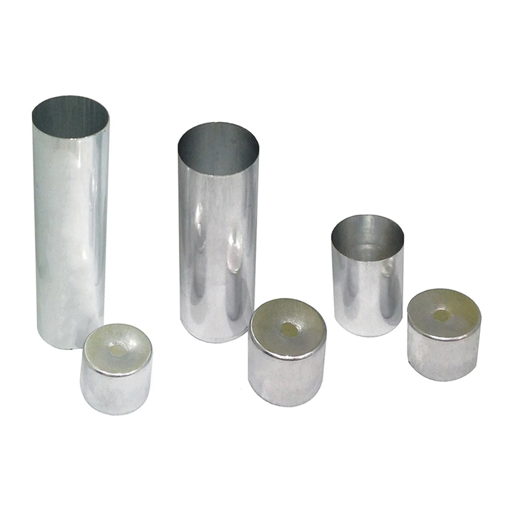 100pcs Denture Empty Cartridges Dental Lab Aluminum Tube OD22mm With Cover for Flexible Denture