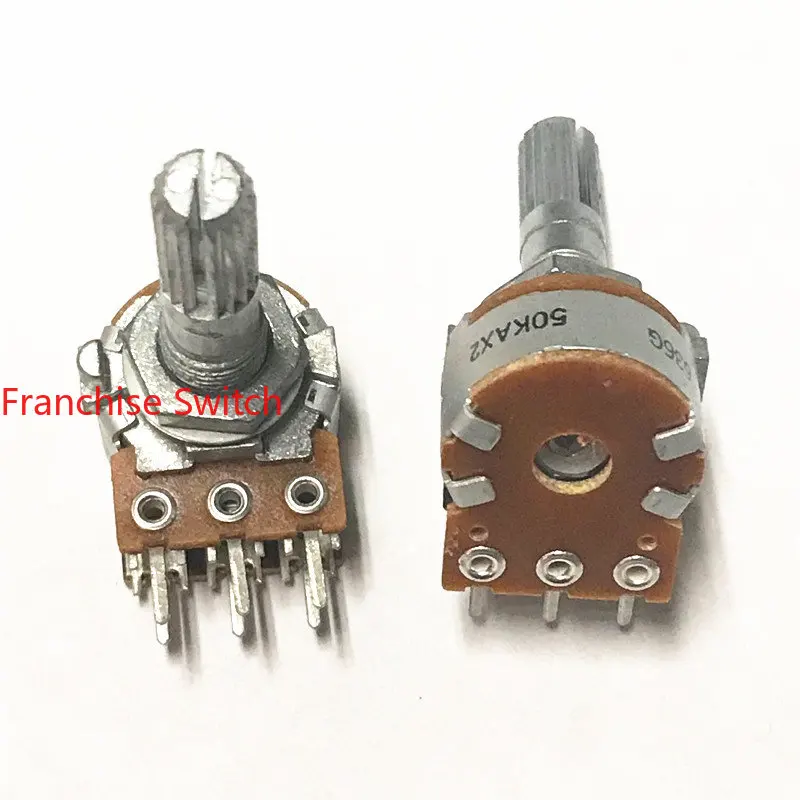 5PCS Original Duplex Volume Potentiometer Type 16 A50K A100K 25 Shaft Enthusiast Grade