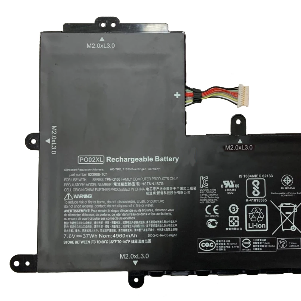 CP Laptop Battery 824560-005 TPN-Q166 HSTNN-IB7G PO02XL 37Wh For Stream11-R015WN 11-R014WM HSTNN-DB7G Series Notebook