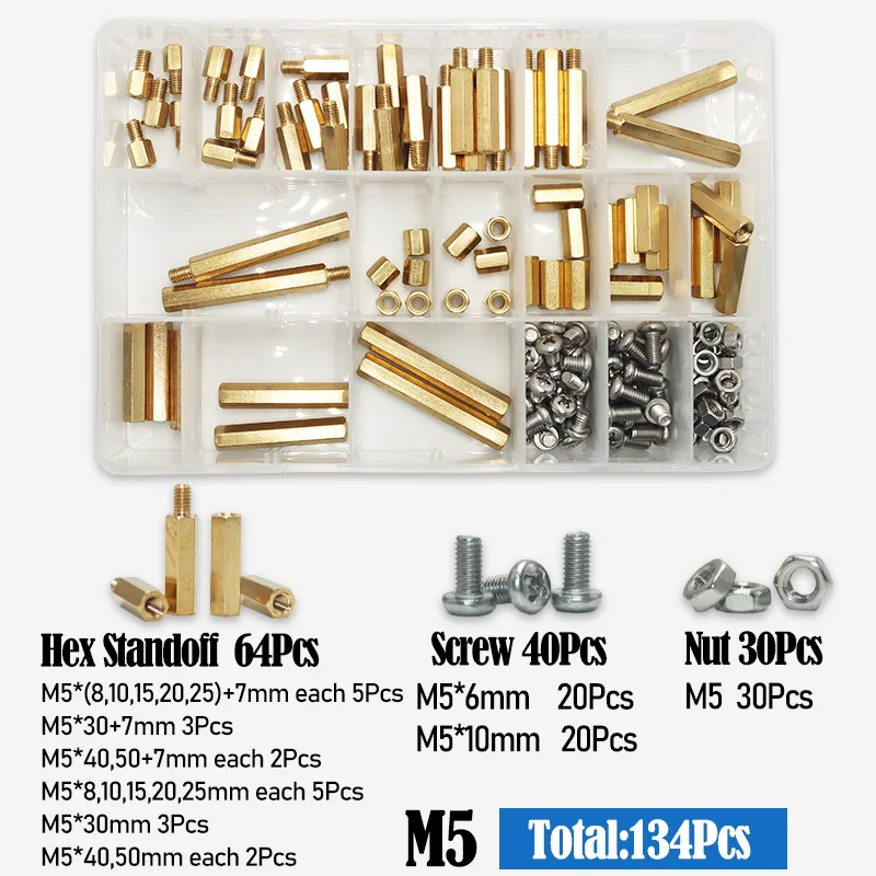 Messing Motherboard Standoff Spacer Säule M2 bis M5 für DIY Elektronische PCB Schaltung Schraube Bolzen Mutter Kit Männlich Weiblich Kupfer Spacer – Detail 6