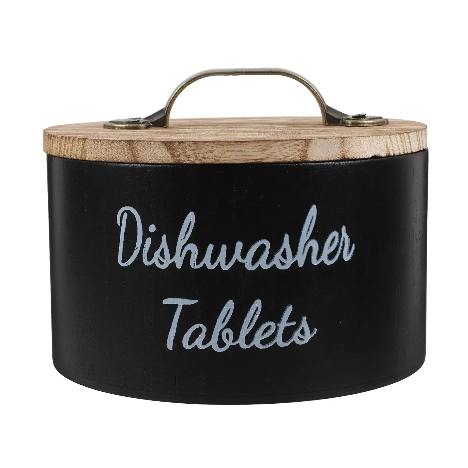 

1 Wooden Dishwasher Pod Container Airtight Laundry Room Box Powder Jars Lids Stylish Storage Solution Decorative Holder