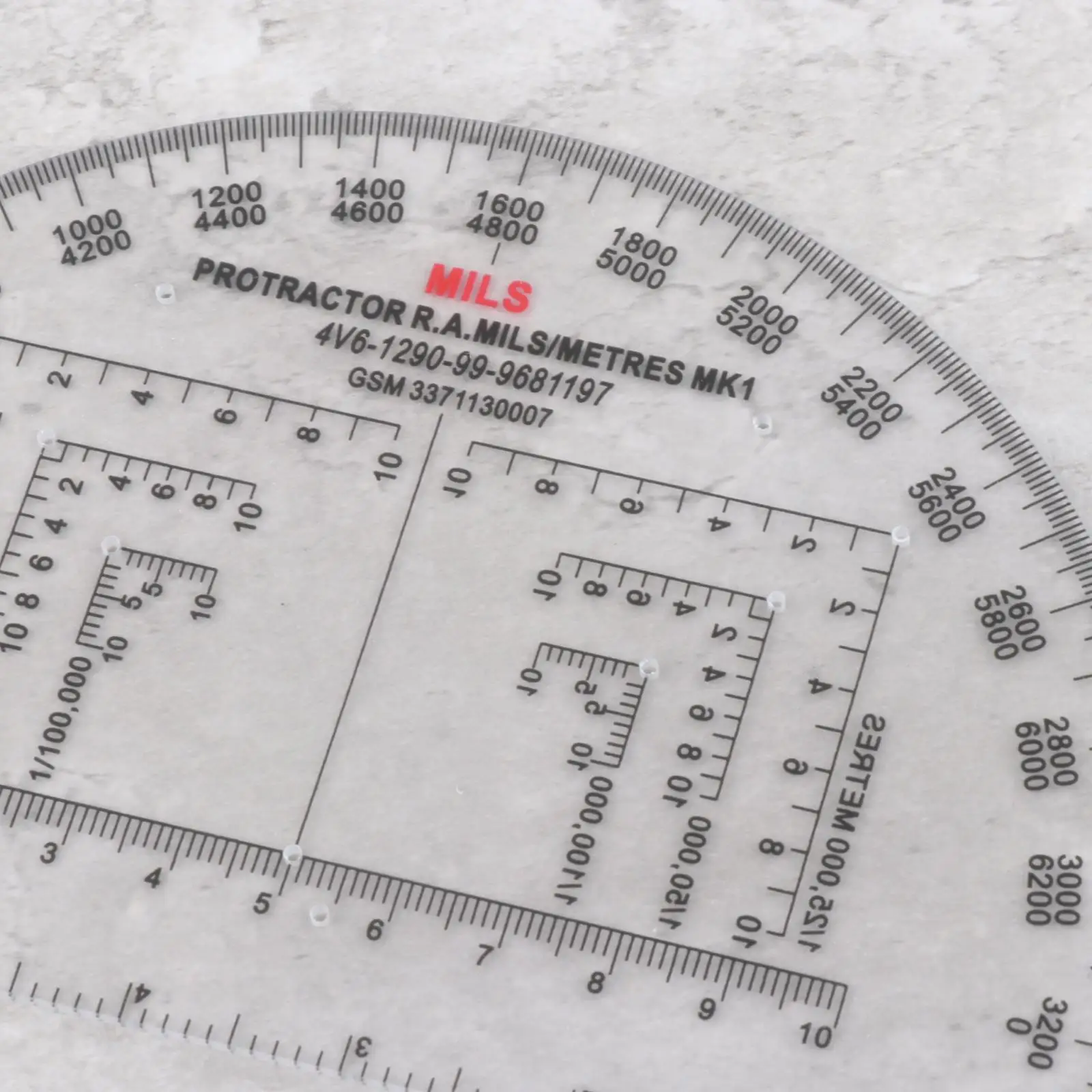 Coordinate Grid Reader Clear Drawing Ruler Reading Protractor for Architecture