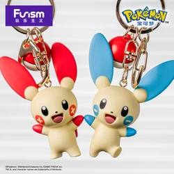 Anime Pokémon FUNISM Keychain Doll Gengar Pikachu Plusle Minun Car Pendant Couple Backpack Pendant Desktop Decoration Toy Gift