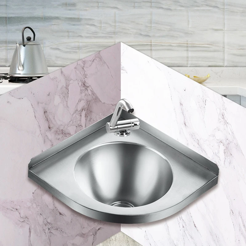 304 stainless steel triangle wash basin GR-596 RV off-road vehicle modification fixed tent stainless steel sink