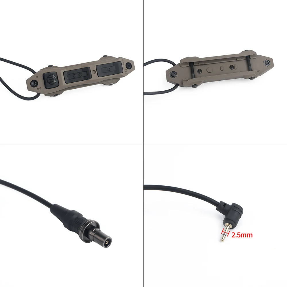 Interrupteur de lampe de poche tactique à pression augmentée, double fonction de télécommande, pour la chasse Surefir M300 M600 DBAL A2 PEQ 15