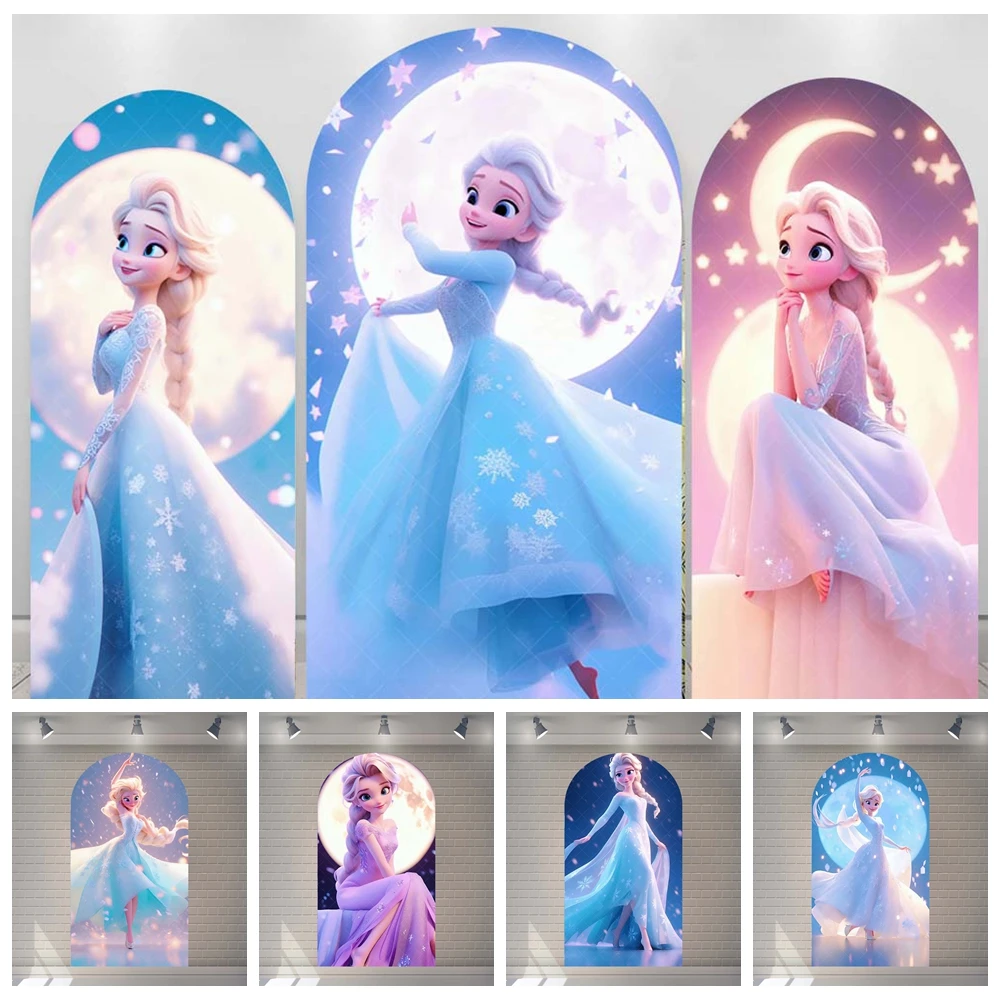 

Frozen Elsa Snow Disney Princess Cartoon Baby Kid Birthday Gift Party Arch Backdrop Custom KidRoom Photo Poster Decor Background