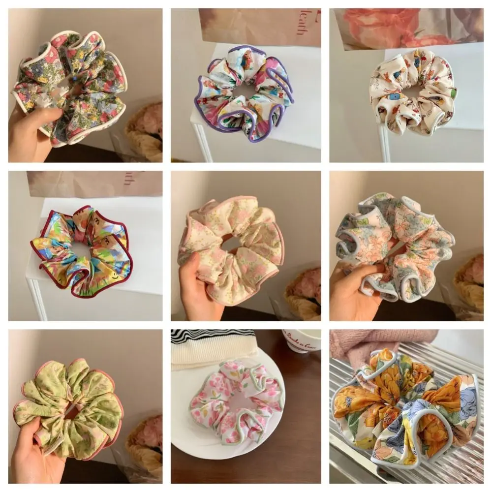 Korean Style Sweet Scrunchies Girls Exquisite Printing Hair Rope Colorful Headwear Cute Bear Ponytail Holder Ladies Rubber Band