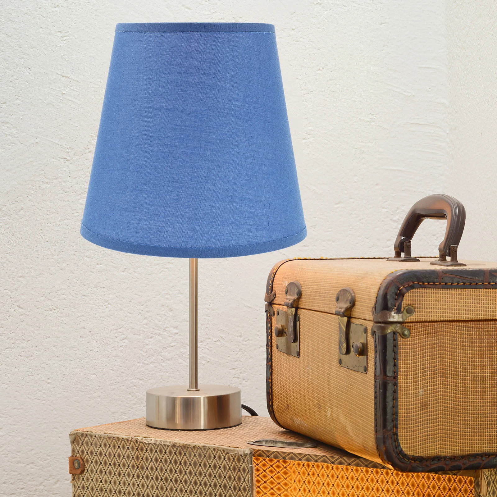 Decoration Lamp Shade Fabric Light Pendant Wicker Fixture Accessory Cover Blue Ceiling