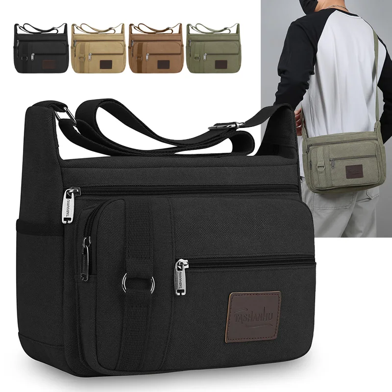 

Men's Canvas Shoulder Bag – Stylish Crossbody Messenger Tote for Casual Travel & Everyday Use