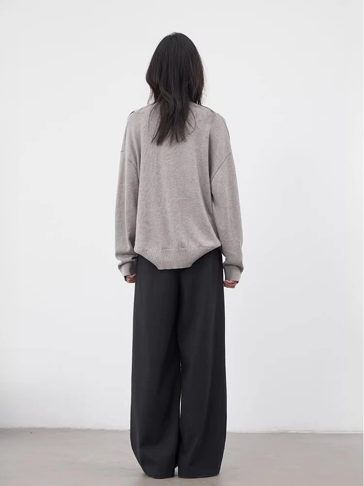 CHIC VEN Women Tailored Trousers High Waist Loose Casual Designed Slim Ladies Pleated Straight Leg Suit Pants Spring Autumn 2026 image 6