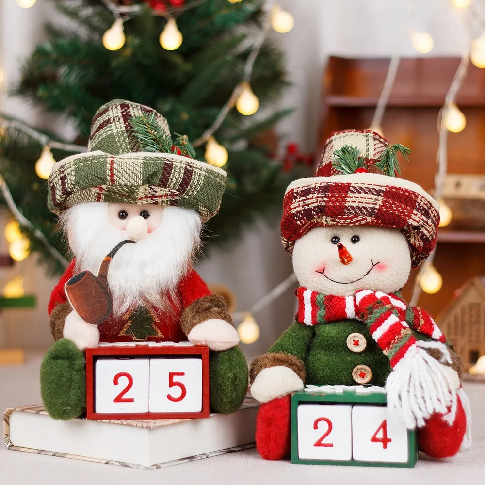 New Creative Christmas Advent Calendar Elder Festival Supplies Desktop Ornaments Snowman Home Decorations Christmas Gift