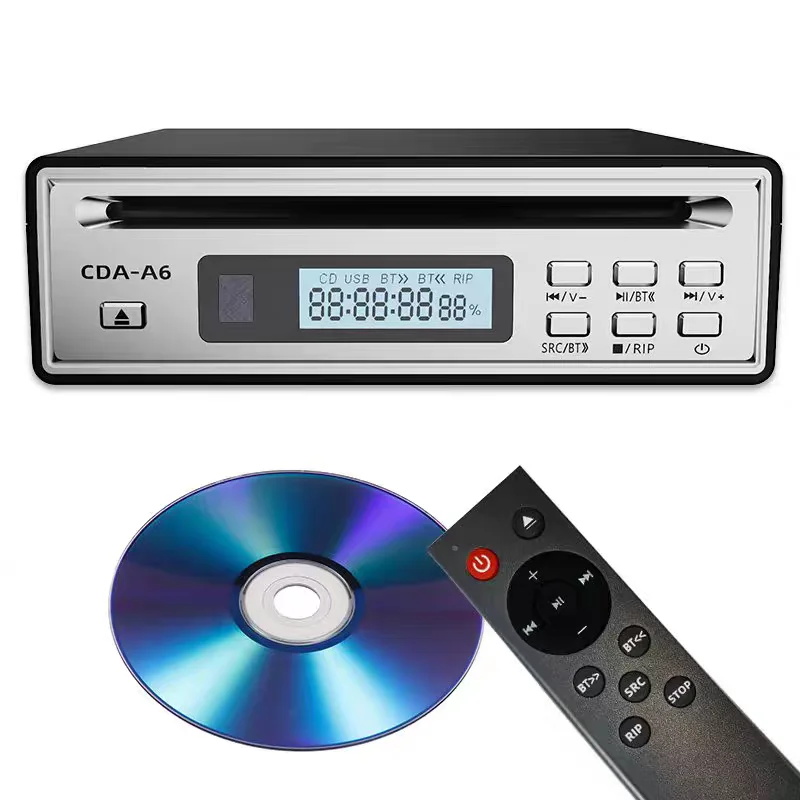 

CDA-A6 Hi Fi CD Player CD Ripping Album Player Bluetooth 5.3 USB Drive Play with Headphone Jack Optical Output