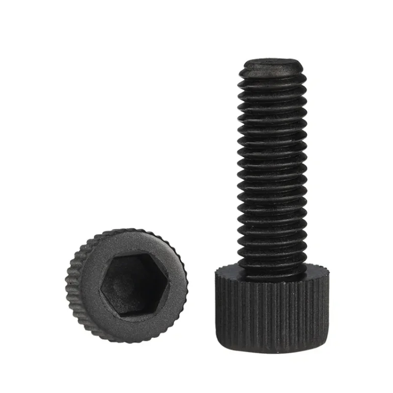 M3 M4 M5 M6 M8 M10 M12 Black Nylon Socket Head Cap Screws Cup Head Knurled Plastic Insulated Bolts