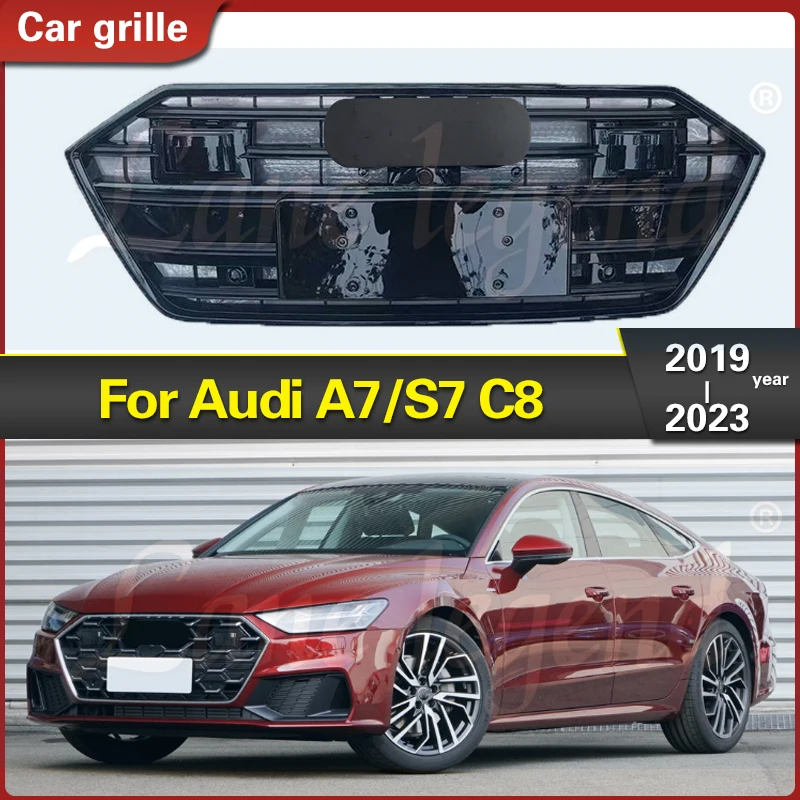 High quality Front Bumper Grill grille radiator for Audi A7 S7 C8 2019 2020 2021 2022 2023 Center Racing Grill Auto Accessories