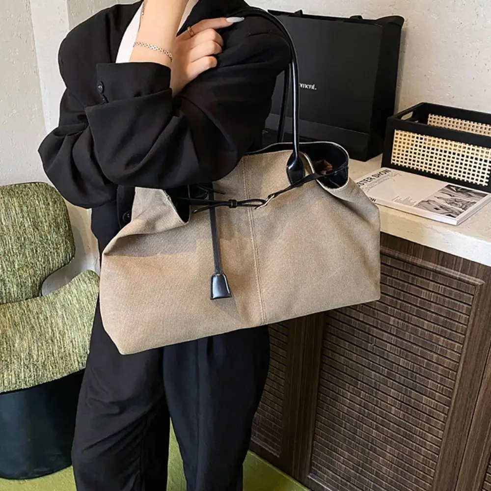 

Korean Style Suede Shoulder Bag Tote Bag PU Leather Large Capacity Handbag Ethnic Style Large Capacity Underarm Packs Women