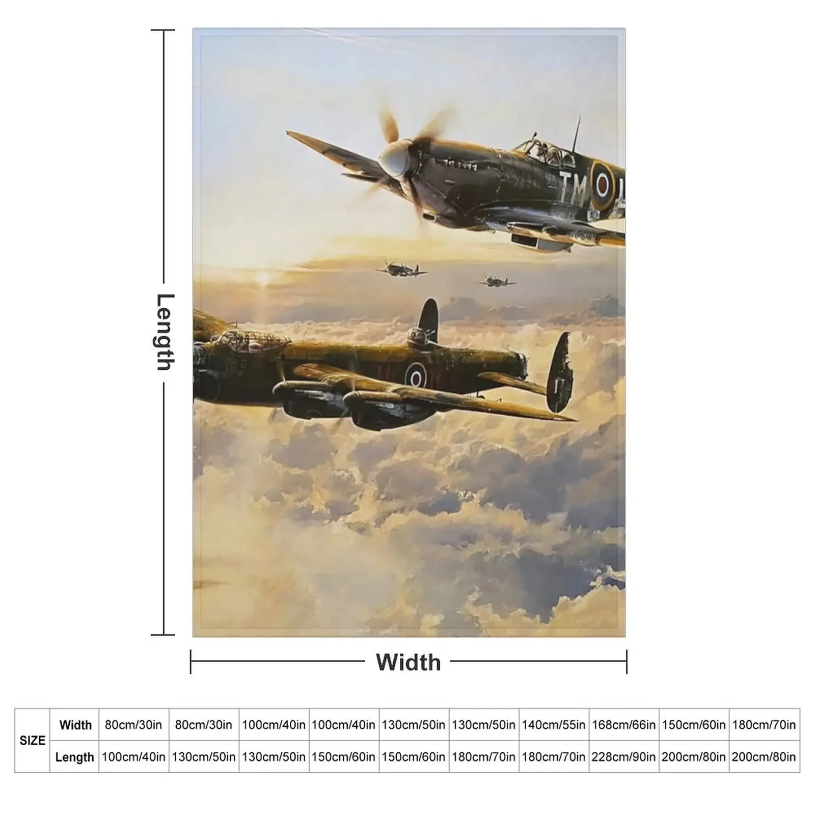 Spitfire Lancaster Escort Throw Blanket Flannel Thin Blankets