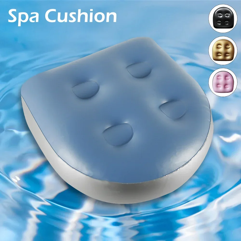 Inflatable Spa Booster Seat Mat Hot Tub SPA Jacuzzi Chair Bathtub  Pad Pool Injection Water/Air Cushion Pillow for Bathroom/Car