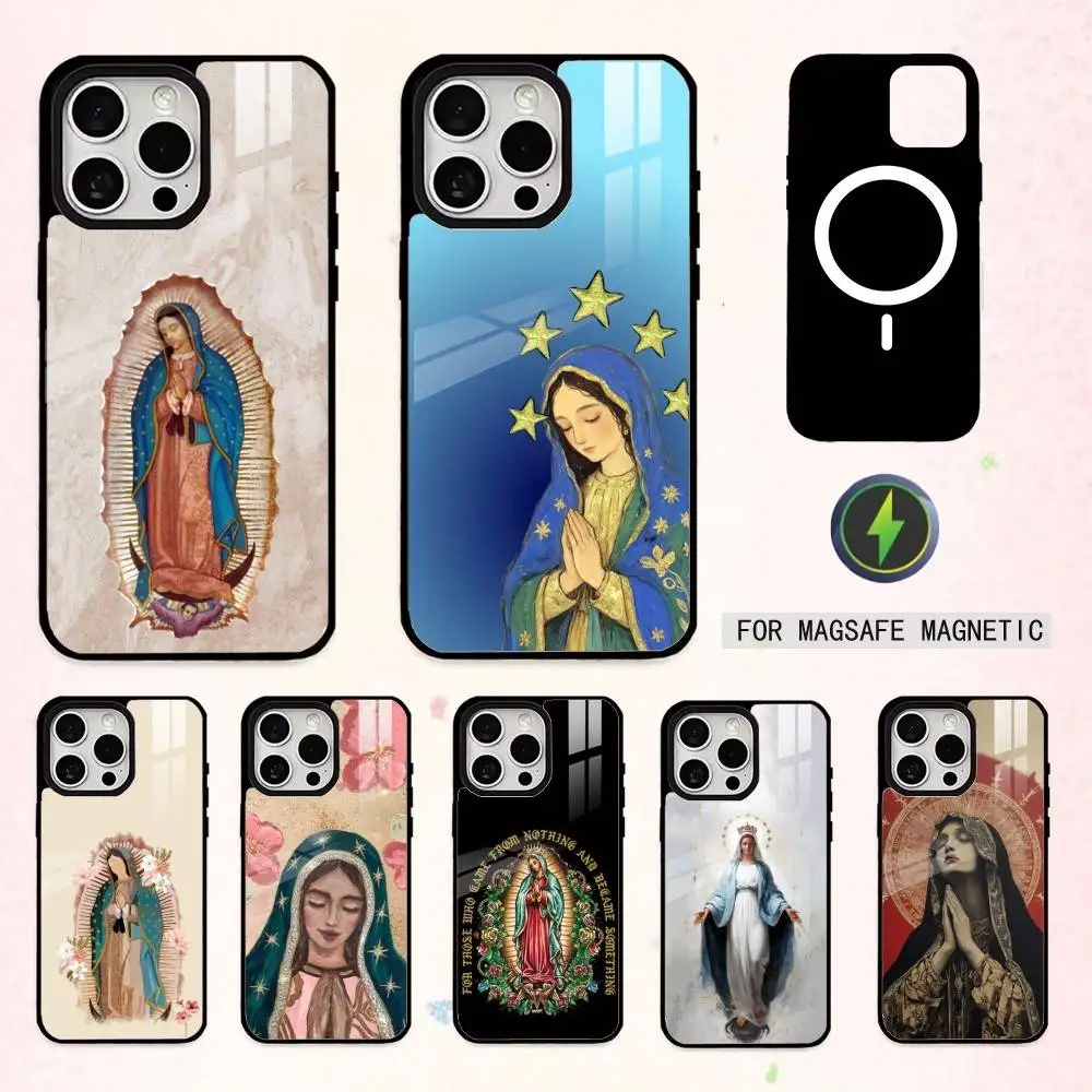 

G-Guadalupe Art V-Virgin De Phone Case For iPhone17,16,15,14,13,12,11 Plus,Pro Max Magnetic For Magsafe Wireless Charging