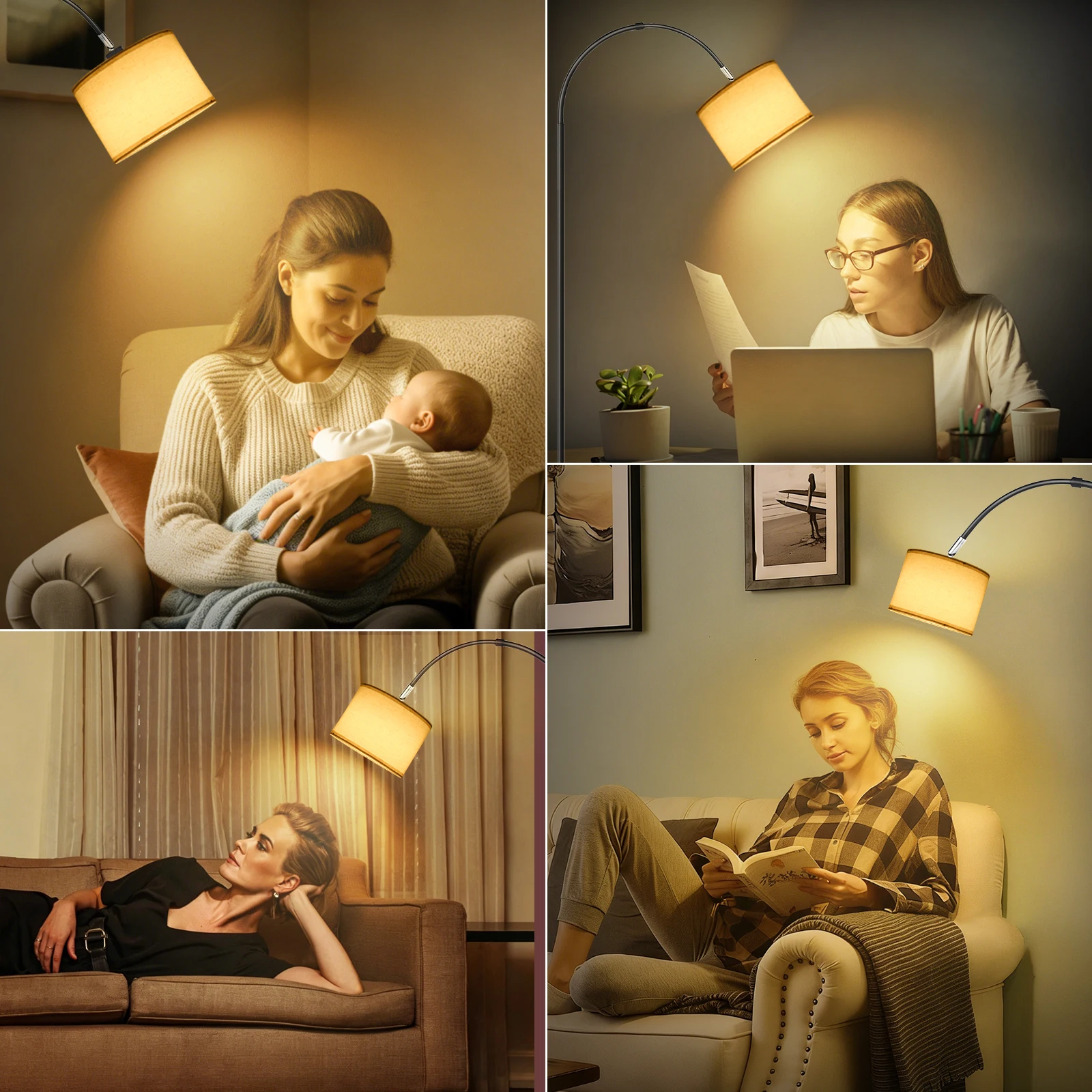 Obrázek 9: 170cm oblouk podlaha lampa s prádlo stín E27 12W 3000K LED žárovka v ceně noha spínač dívat se na lehký pro ložnice žití pokoj